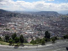 Ecuador Quito 06-04 Old Quito View From El Panecillo At El Panecillo in Old Quito, we climbed the steps up the small tower on which the Virgin is standing to a viewing platform, with a spectacular view of Old Quito stretching away to the distance.